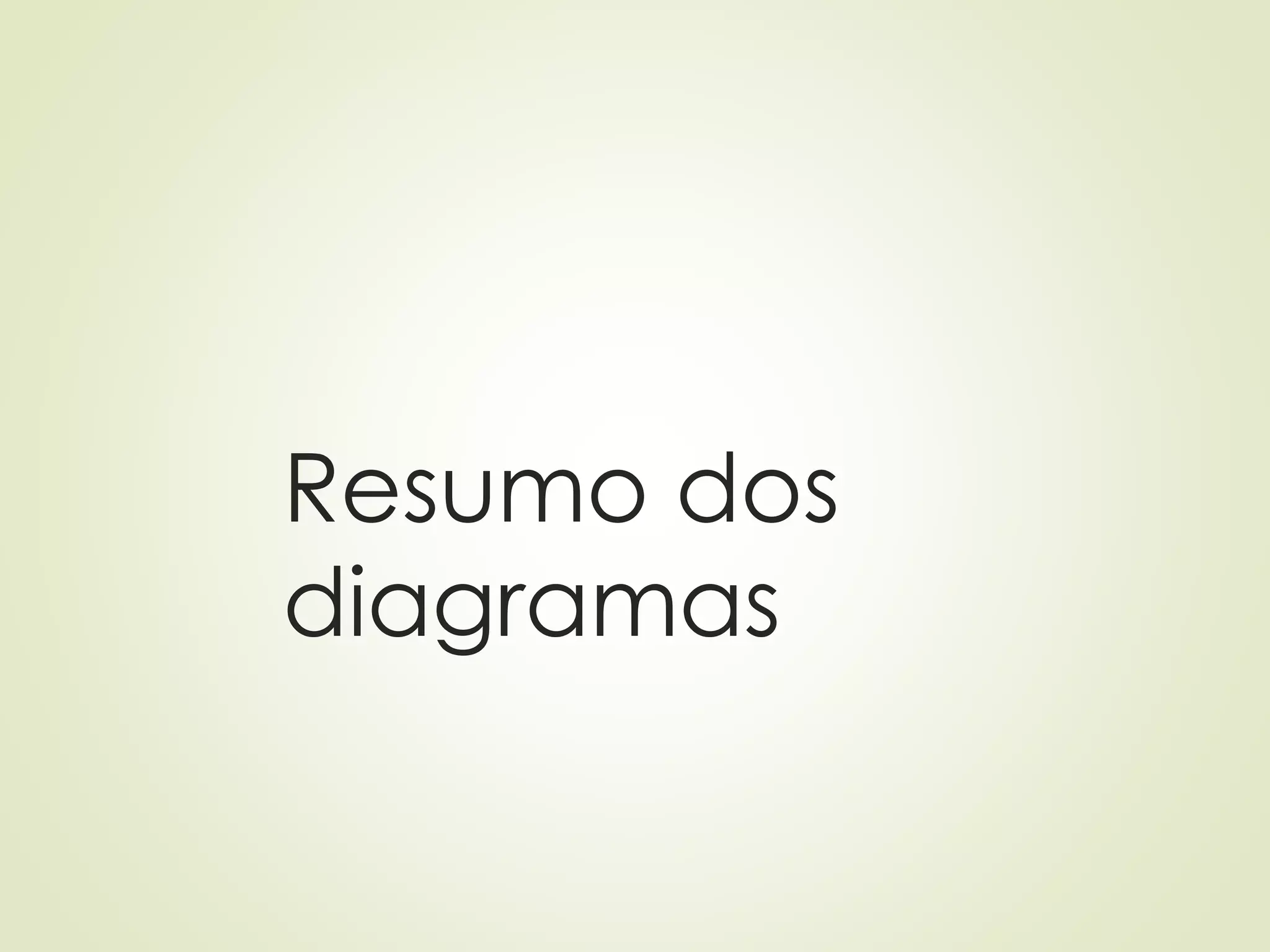 Resumo dos
diagramas
 