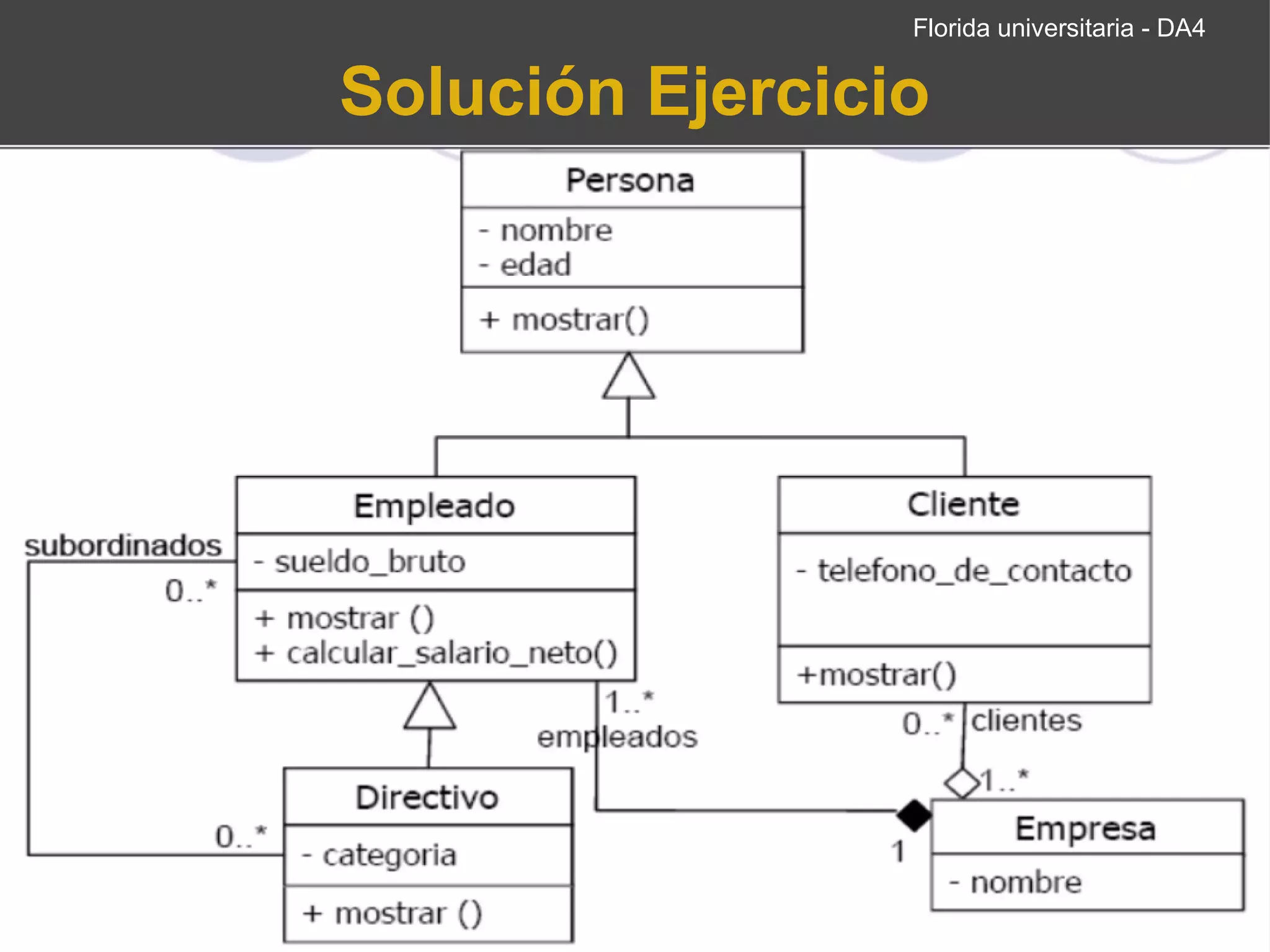 Solución Ejercicio Florida universitaria - DA4 