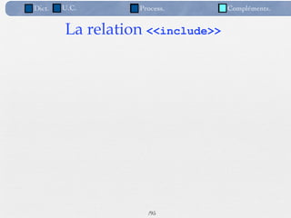 Dict.   U.C.      Process.        Compléments.


        La relation <<include>>




                    /95
 