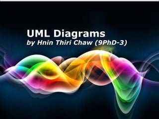 UML Diagrams 
by Hnin Thiri Chaw (9PhD-3) 
Free Powerpoint Templates 
 