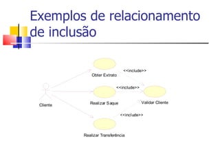 Exemplos de relacionamento de inclusão 