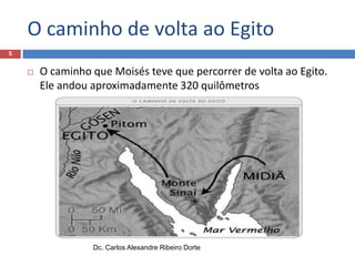 O caminho de volta ao Egito
5



O caminho que Moisés teve que percorrer de volta ao Egito.
Ele andou aproximadamente 320 quilômetros

Dc. Carlos Alexandre Ribeiro Dorte

 