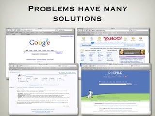 Problems have many
    solutions
 