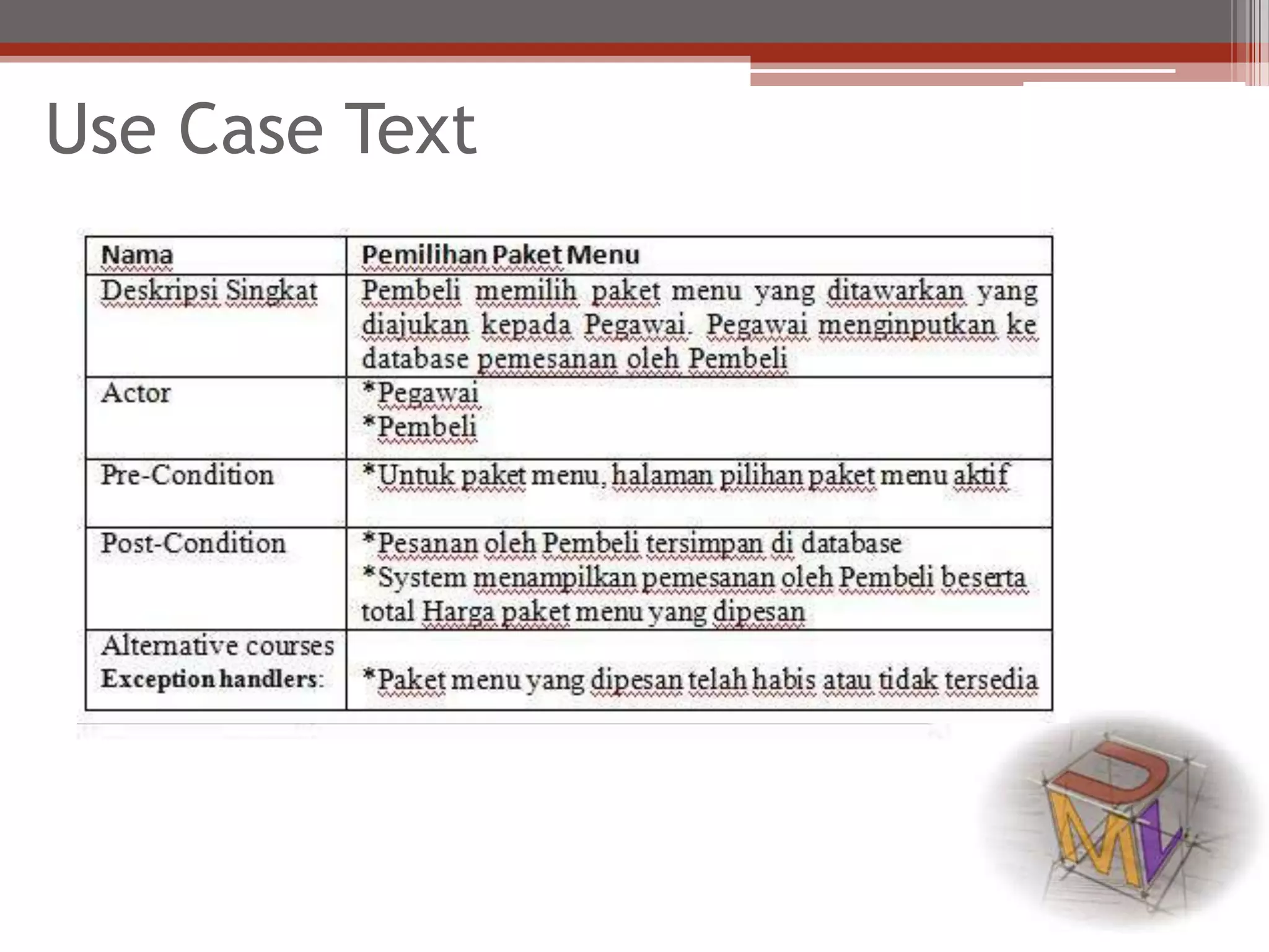 Use Case Text
 