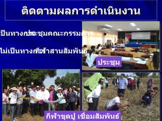 ติดตามผลการดำาเนินงาน
เป็นทางการ มคณะกรรมการ
       ประชุ

ไม่เป็นทางการ าสานสัมพันธ์
          กีฬ
                             ประชุม




             กีฬาขุดปู เชื่อมสัมพันธ์
 