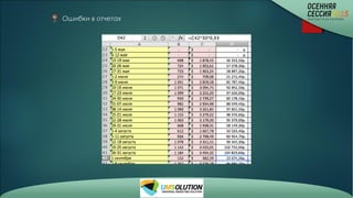 Ошибки в отчетах
 