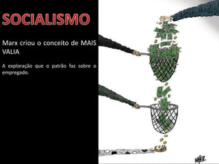 Marx criou o conceito de MAIS
VALIA
A exploração que o patrão faz sobre o
empregado.

Apresentação elaborada pela Professora FERNANDA LOPES, disciplina de Geografia

 