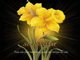 Para não ficar indiferente diante das belezas da vida.
 