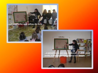 …um coelhinho que saltou do livro …
…e pensativo na sua casa, esperava, olhando pela
janela, a Primavera que tardava em chegar.
 