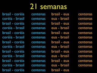 21 semanas
brasil - coréia   centenas   brasil - eua   centenas
coréia - brasil   centenas   eua - brasil   centenas
brasil - coréia   centenas   brasil - eua   centenas
coréia - brasil   centenas   eua - brasil   centenas
brasil - coréia   centenas   brasil - eua   centenas
coréia - brasil   centenas   eua - brasil   centenas
brasil - coréia   centenas   brasil - eua   centenas
coréia - brasil   centenas   eua - brasil   centenas
brasil - coréia   centenas   brasil - eua   centenas
coréia - brasil   centenas   eua - brasil   centenas
brasil - coréia   centenas   brasil - eua   centenas
coréia - brasil   centenas   eua - brasil   centenas
brasil - coréia   centenas   brasil - eua
 