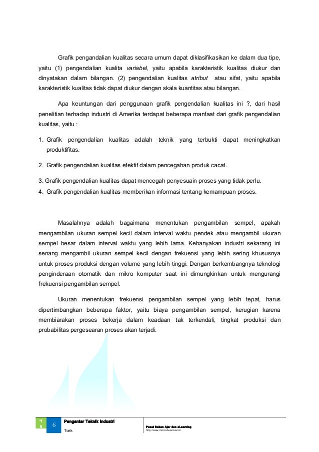 10 Konsep Pengendalian Kualitas Pengendalian Kualitas Secara Statis