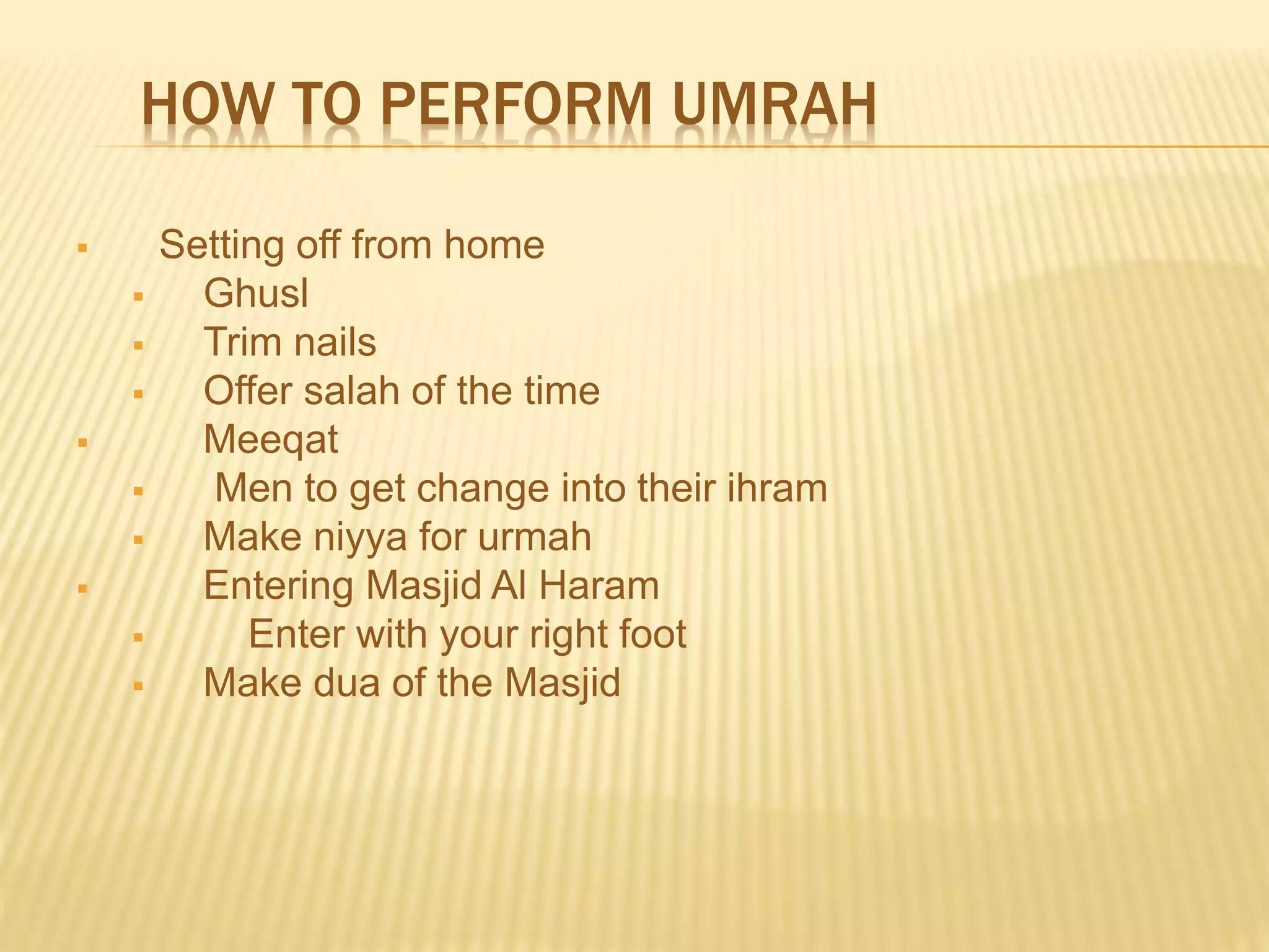 Umra Procedure Umrah packages | PPTX