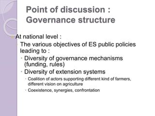 Innovation in the farming systems: presentation of some research conducted by the Research Unit Innovation and Development in Agriculture and Food from CIRAD