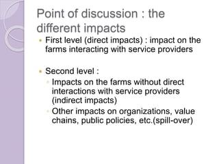Innovation in the farming systems: presentation of some research conducted by the Research Unit Innovation and Development in Agriculture and Food from CIRAD