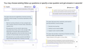 You may choose existing follow up questions or specify a new question and get answers in seconds!
 