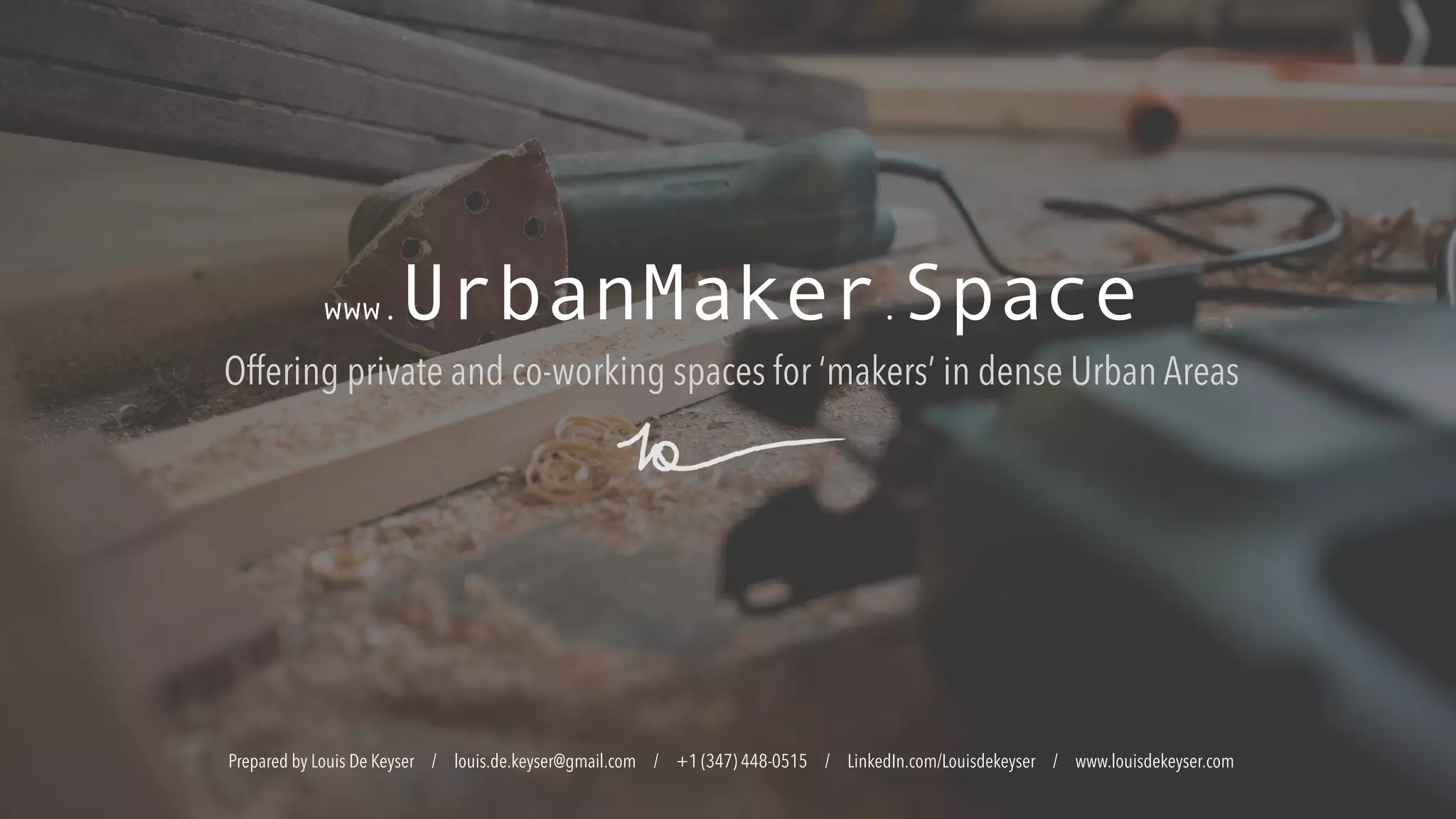 Urban Maker Space pitch deck | PDF