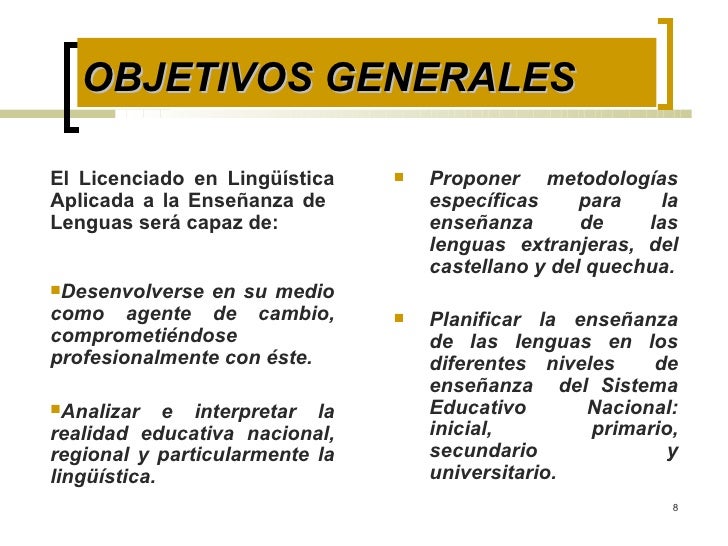Información Carrera de Lingüística Aplicada - UMSS