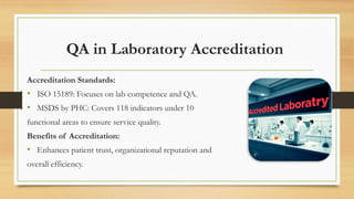 Quality Assurance in a medical laboratory | PPTX