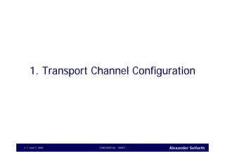 Alexander SeifarthCONFIDENTIAL - DRAFTJune 1, 20052
1. Transport Channel Configuration
 