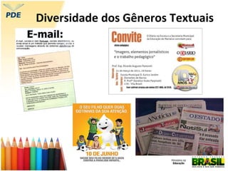 Diversidade dos Gêneros Textuais
 