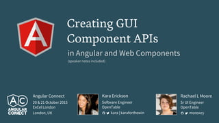 Creating GUI Component APIs in Angular and Web Components | PPT