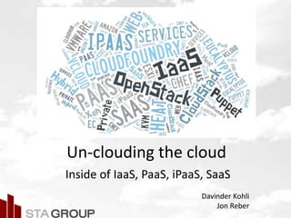 Picture – all cloud jargon
Un-clouding the cloud
Inside of IaaS, PaaS, iPaaS, SaaS
Davinder Kohli
Jon Reber
 