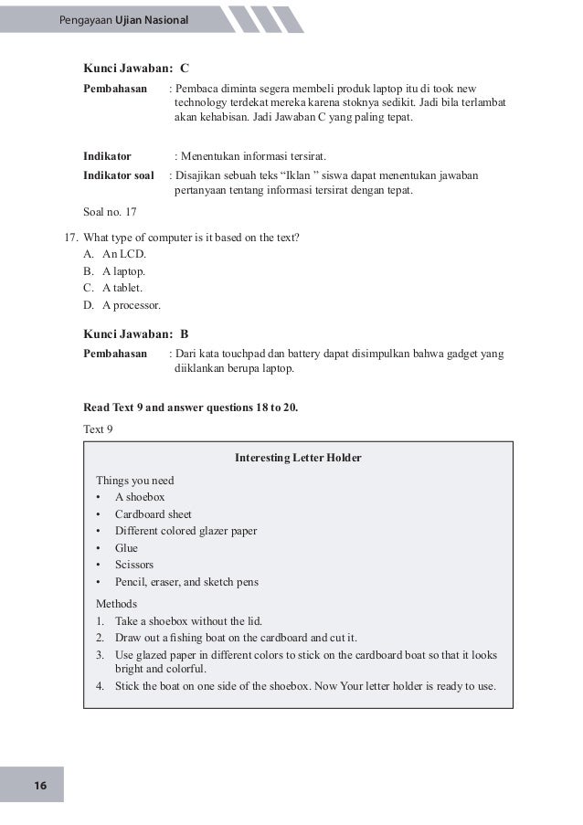 Un Bahasa Iinggris Smp 2015