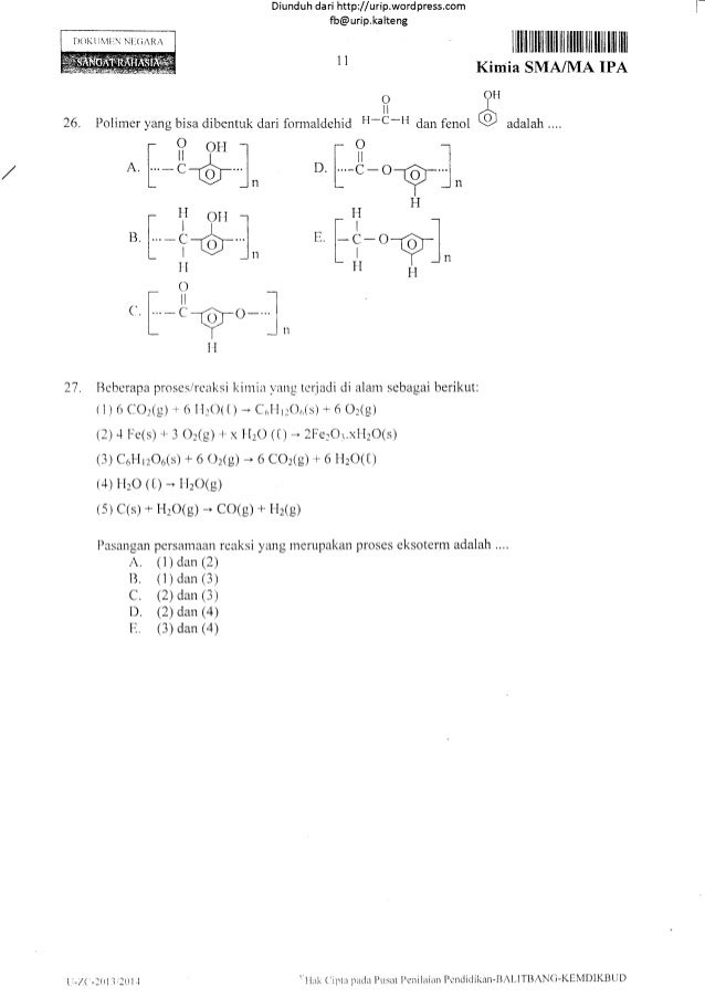 Soal Un kimia2014ch4x24chcl3