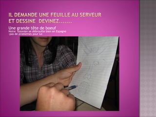 Une grande tête de boeuf Notre lozovien se débrouille bien en Espagne -pas de problèmes pour lui