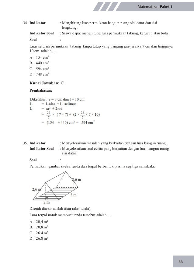 UN MATEMATIKA SMP 2021