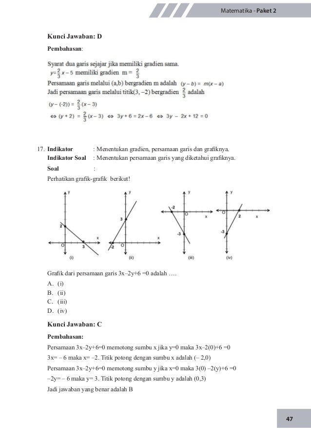 Contoh Latihan Soal Bank Soal Un Matematika Smp Persamaan