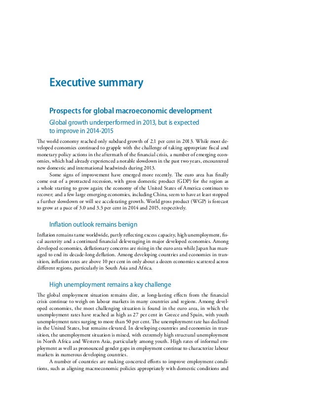 UN World Economic Situation and Prospects 2014