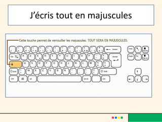 J’écris tout en majuscules
 