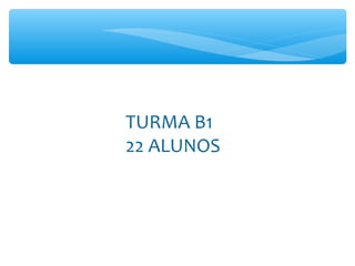 TURMA B1
22 ALUNOS
 
