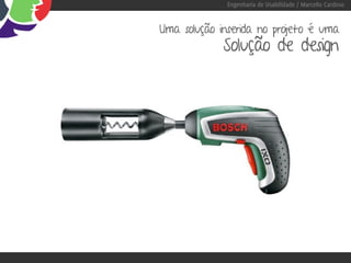 Engenharia de Usabilidade / Marcello Cardoso


Uma solução inserida no projeto é uma
             Solução de design
 