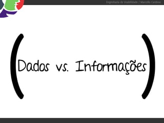 Engenharia de Usabilidade / Marcello Cardoso




(
Dados vs. Informações
                                         )
 