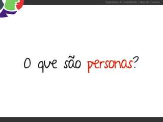 Engenharia de Usabilidade / Marcello Cardoso




O que são personas?
 
