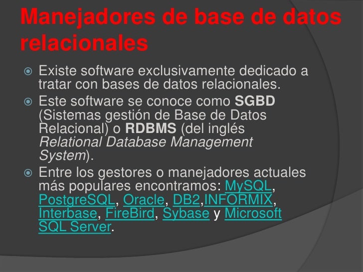 Una base de datos relacional