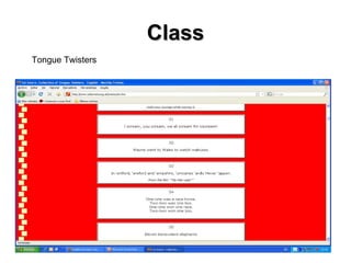 Class Tongue Twisters 