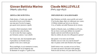 Giovan Battista Marino Claude MALLEVILLE
(Nàpols, 1569-1625) (París, 1597-1647))
DONNA CHE SI PETTINA
Onde dorate, e l’ond...