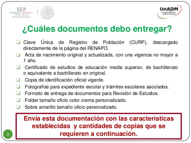 UnADM Requisitos de Ingreso 2016 1