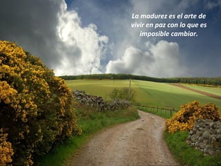 La madurez es el arte de vivir en paz con lo que es imposible cambiar. 