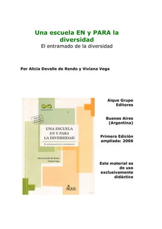 Una escuela en y para la diversidad | PDF