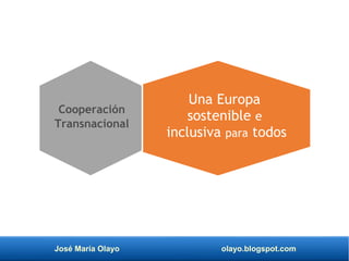 José María Olayo olayo.blogspot.com
Cooperación
Transnacional
Una Europa
sostenible e
inclusiva para todos
 