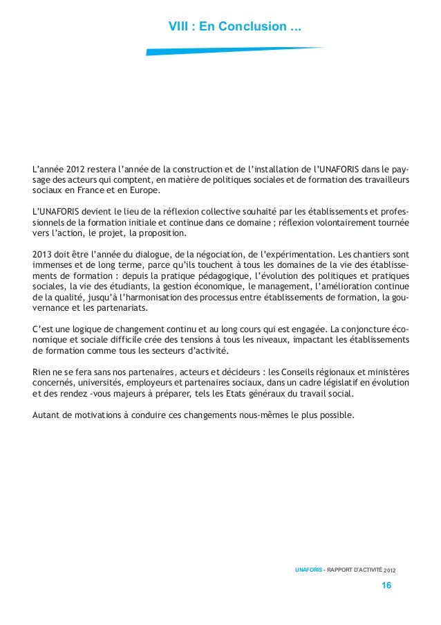 UNAFORIS Rapport d'activité 2012