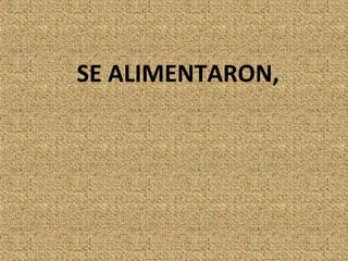 SE ALIMENTARON,
 