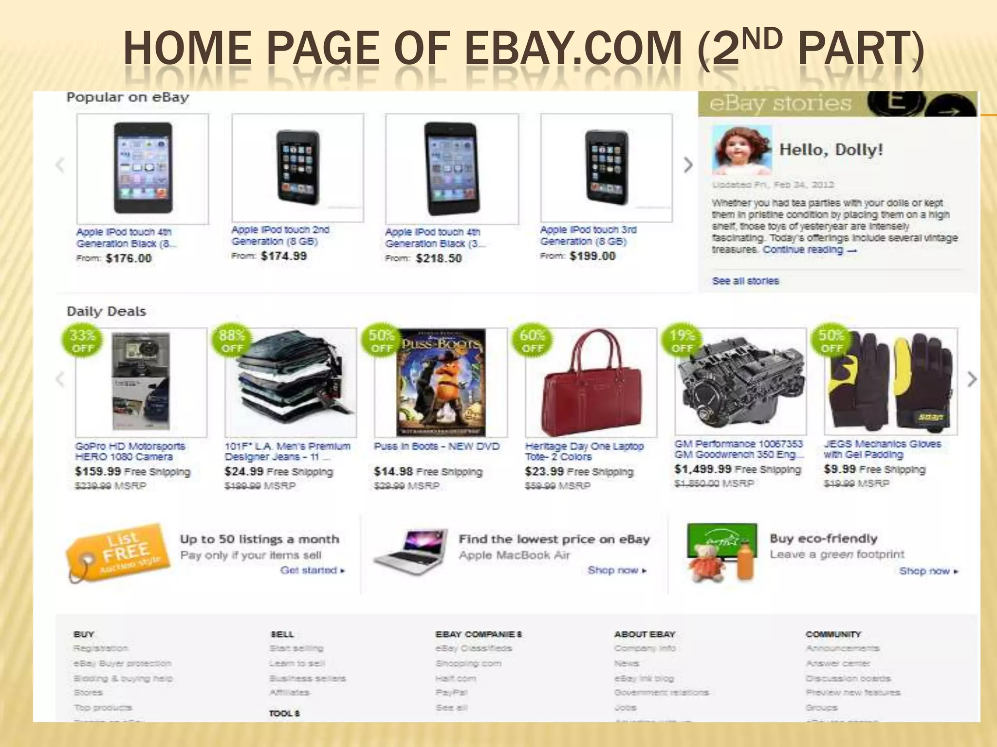 HOME PAGE OF EBAY.COM (2ND PART)
 