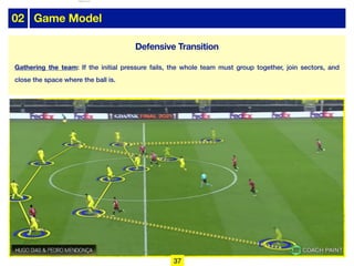 02 Game Model
Gathering the team: If the initial pressure fails, the whole team must group together, join sectors, and
close the space where the ball is.
37
Defensive Transition
lhattab@paris-idf.fff.fr 12 Apr 2022
 
