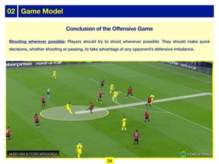 02 Game Model
Shooting wherever possible: Players should try to shoot whenever possible. They should make quick
decisions, whether shooting or passing, to take advantage of any opponent’s defensive imbalance.
34
Conclusion of the Offensive Game
 