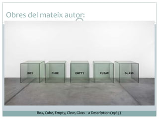 Box, Cube, Empty, Clear, Glass - a Description (1965)
Obres del mateix autor:
 